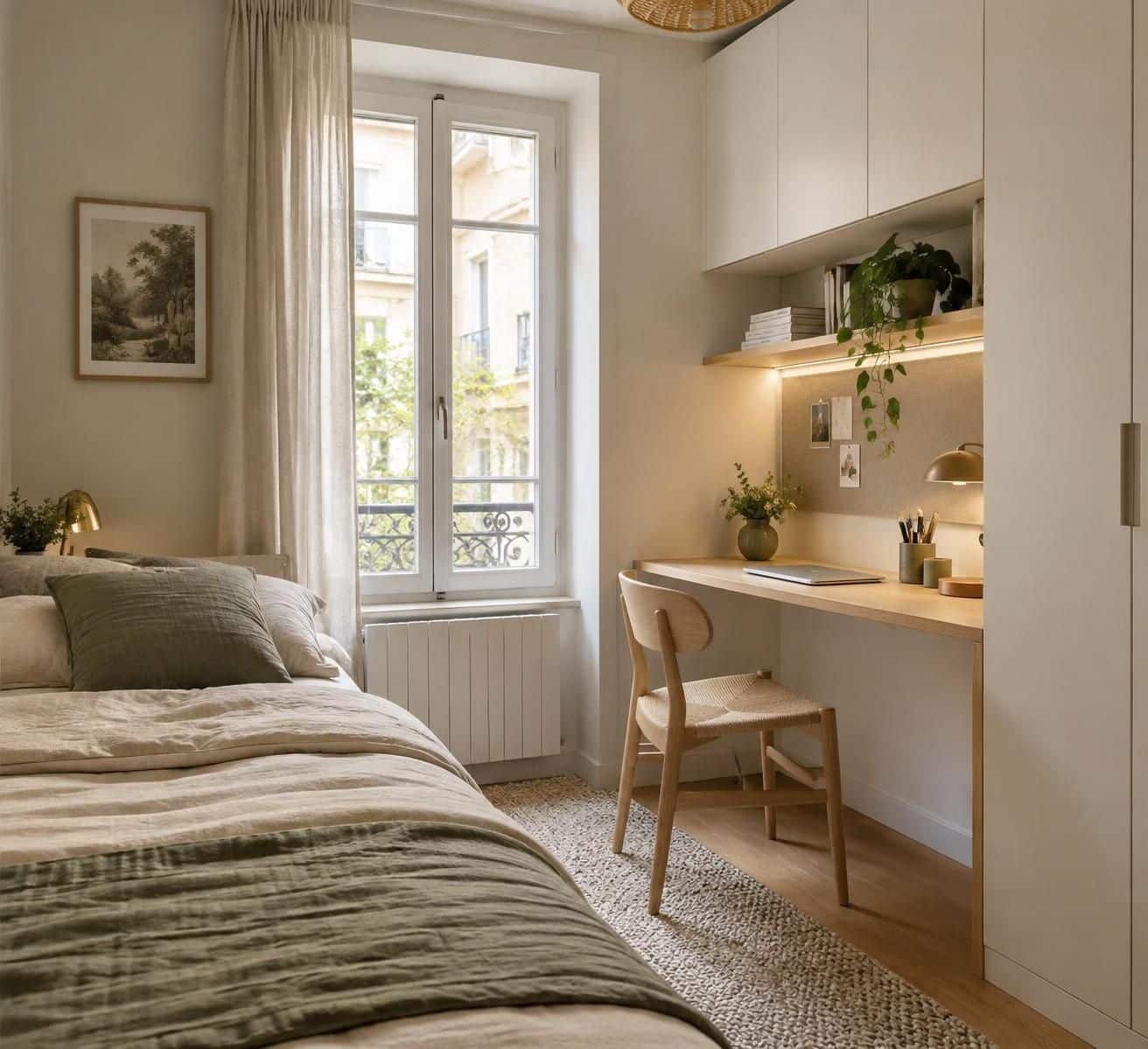 am&eacute;nagez un coin bureau discret et fonctionnel dans votre chambre gr&acirc;ce &agrave; des astuces d&eacute;co qui pr&eacute;servent confort, intimit&eacute; et harmonie.