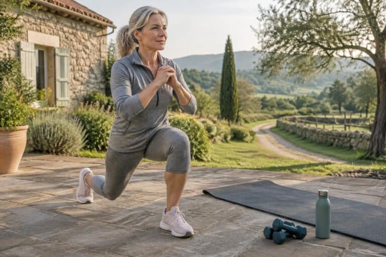 après 45 ans, reprenez le sport à votre rythme sans salle à proximité : exercices à domicile, marche et conseils pour retrouver la forme en toute sécurité.
